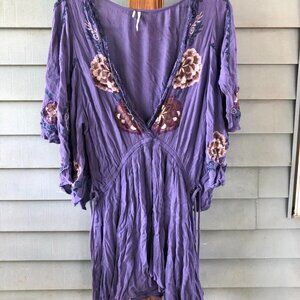 Free People Purple Shirt Dress - Size Small